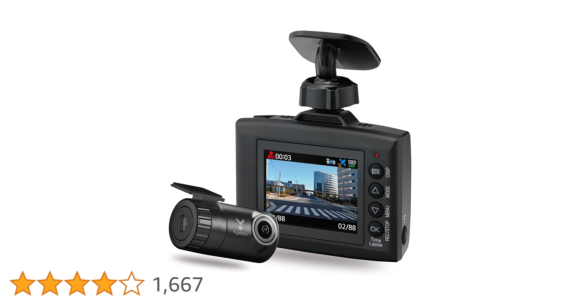Yupiteru ドライブレコーダー WDT810di Amazon.co.jp: Yupiteru WDT810di Front/Rear Dash Cameras (2